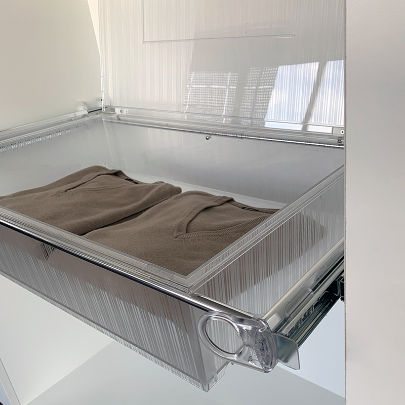 Schublade Roomy - transparent - Aluminium glänzend - Polycarbonat transparent 3